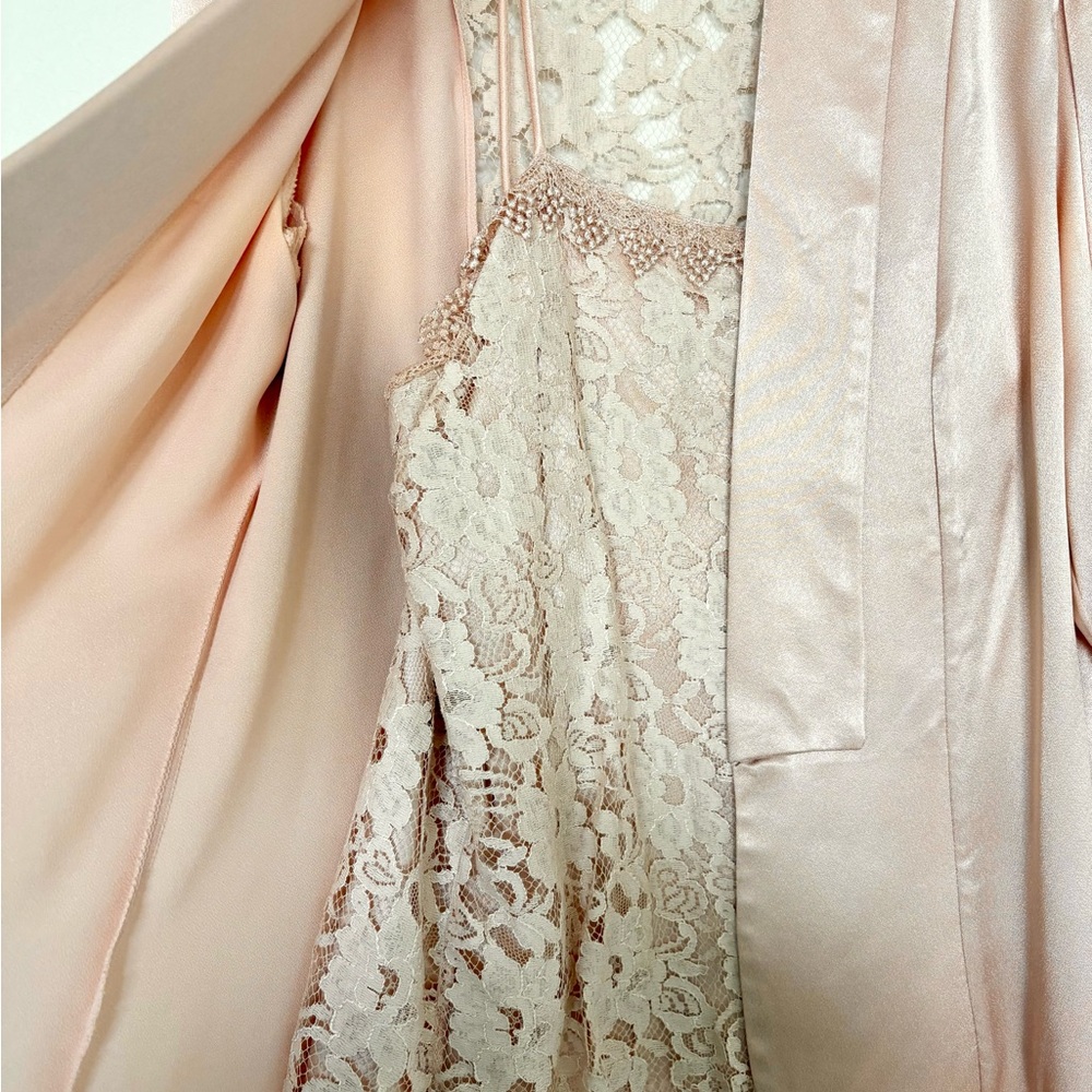 Vintage Patra Pink Satin Blazer and Lace Camisole 2 Piece Coord Set Made in USA - Picture 3 of 11